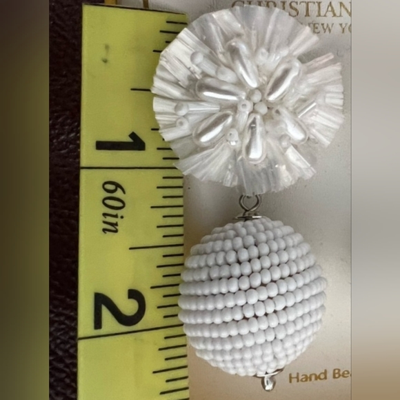 Christian Siriano New York hand Beaded Bobble Earrings. - Picture 6 of 6